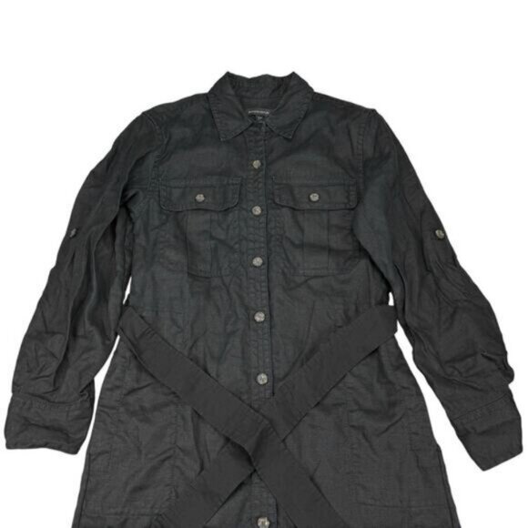 Banana Republic Linen Heritage Black Shirt Dress Womens Size Small - Picture 3 of 6